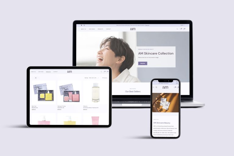 AM Skincare Beauty ecommerce website