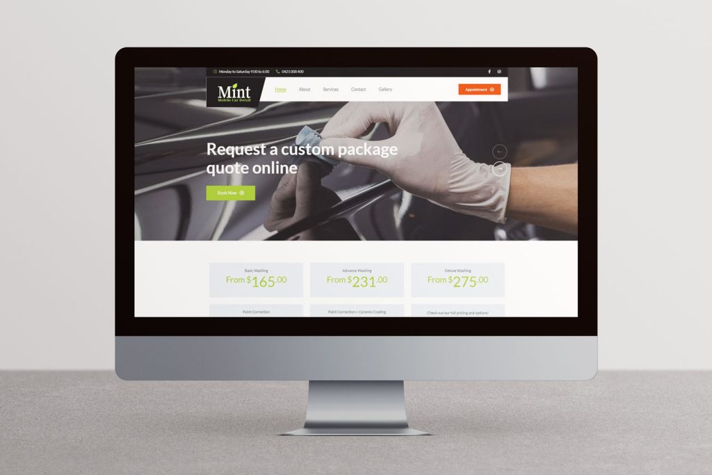 Mint Mobile Car Detail booking website