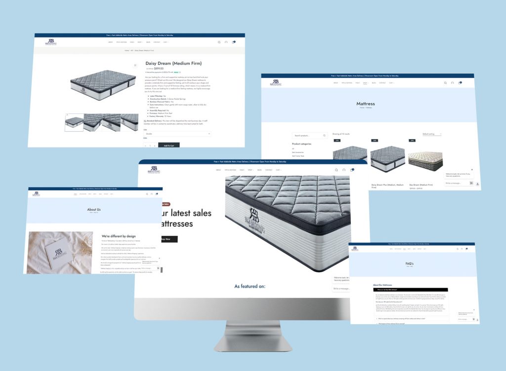 R&B Bedding mattress ecommerce website